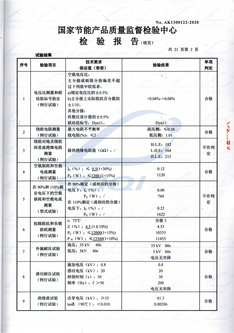 高低压试验报告-S11-1250古浪古浪古浪油浸式变压器-2.jpg
